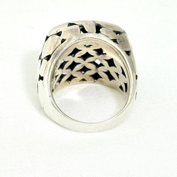 Sterling Silver Dome Ring w/Pebbled/Cobblestone Pattern Sterling 10 gm Size 6.5 - Picture 7 of 10